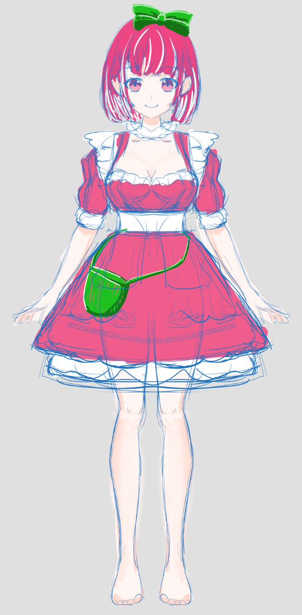 shan_l2d's tweet photo. 自主制作2キャラめ作ってく！
いちごミルクなメイドをテーマにキャラ考えてくよ
#Live2DWIP https://t.co/Jd9yqwQ5VE