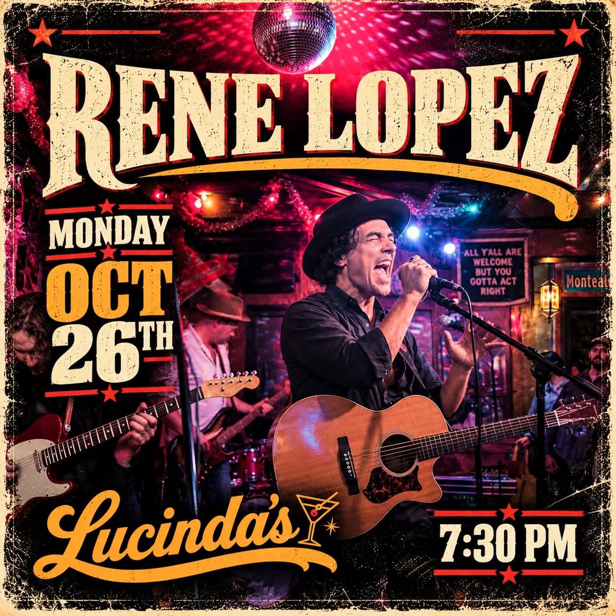 ijolaf's tweet photo. #SaveTheDate 🎸 Oct 26, 2026, 7:30pm 🎶 Rene Lopez Residency Dates, 🏢 Lucinda's (169 Ave A, btwn 10th-11th St, NYC) 🚂 Trains: L to 14th St/1st Ave or 4/5/6 to 14th St/Union Sq 🥰🐰 #ENRGYZRBunny https://t.co/F9Ki7Icfu2