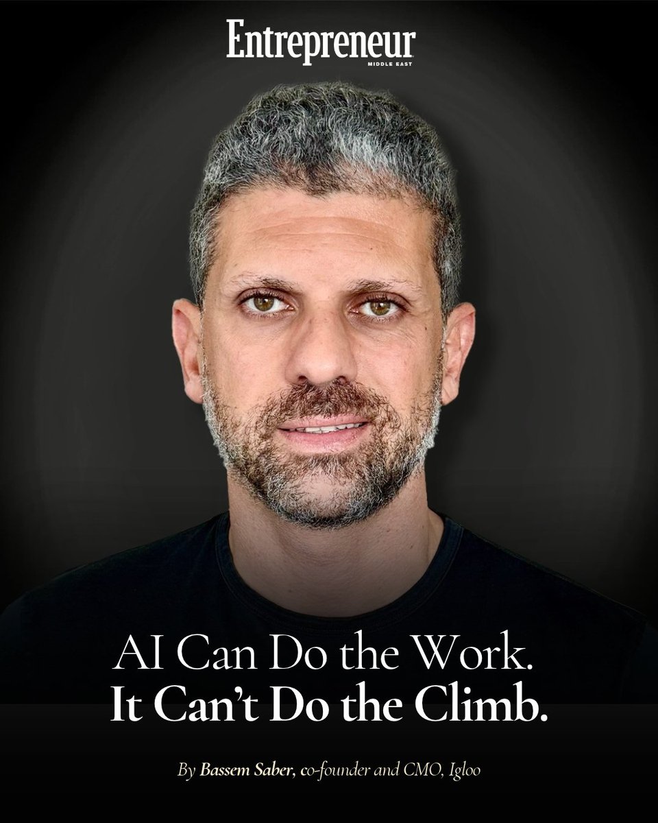 EntMagazineME's tweet photo. AI can do the work, but can it do the climb?

@BassemSaber_, co-founder and CMO of marketing agency Igloo, argues that while AI can take on more everyday tasks, it cannot build your career for you. Earning trust, understanding people, following through, and taking ownership remain central to moving forward.

In his op-ed, Saber traces his journey from working on a nightclub in Dubai to becoming VP of Sales, earning equity in a business, and now co-founding a digital #marketing agency.

“When I look back, no promotion came from doing a task faster. Each one came from something harder to measure. I followed up when others didn’t. I earned the trust of people who had no reason to give it. I treated the company’s problems as my own before anyone asked me to," he says.

For professionals wondering how to stay valuable, his advice is practical: let #AI take one repetitive task off your plate, make time for real conversations, follow up on unanswered messages, solve a problem nobody assigned you, and build your network deliberately.

As polished output becomes easier for everyone to produce, Saber argues that the person who builds the relationship becomes the difference.

“The work is changing. The climb isn’t.”

https://t.co/2eUwTw7YDN