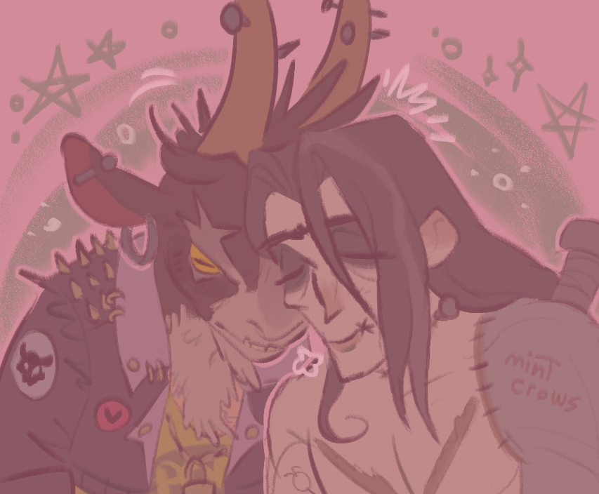 mintcrows's tweet photo. i found this cute. wanted to doodle it
headbutting means ''i love you'' in goat

[#deadlock] https://t.co/Bhqyq3p0ey