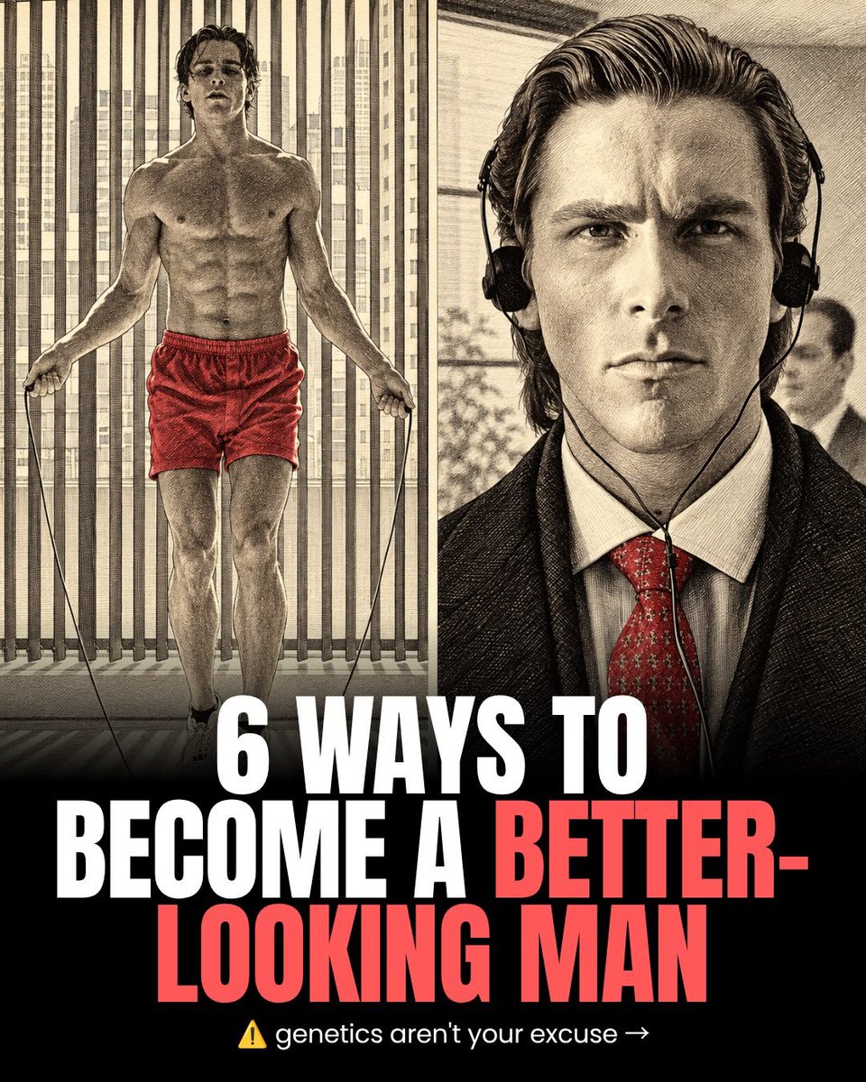 Alpha_Manhood's tweet photo. 6 WAYS TO BECOME A BETTER LOOKING MAN: https://t.co/JFTsxiQfPc