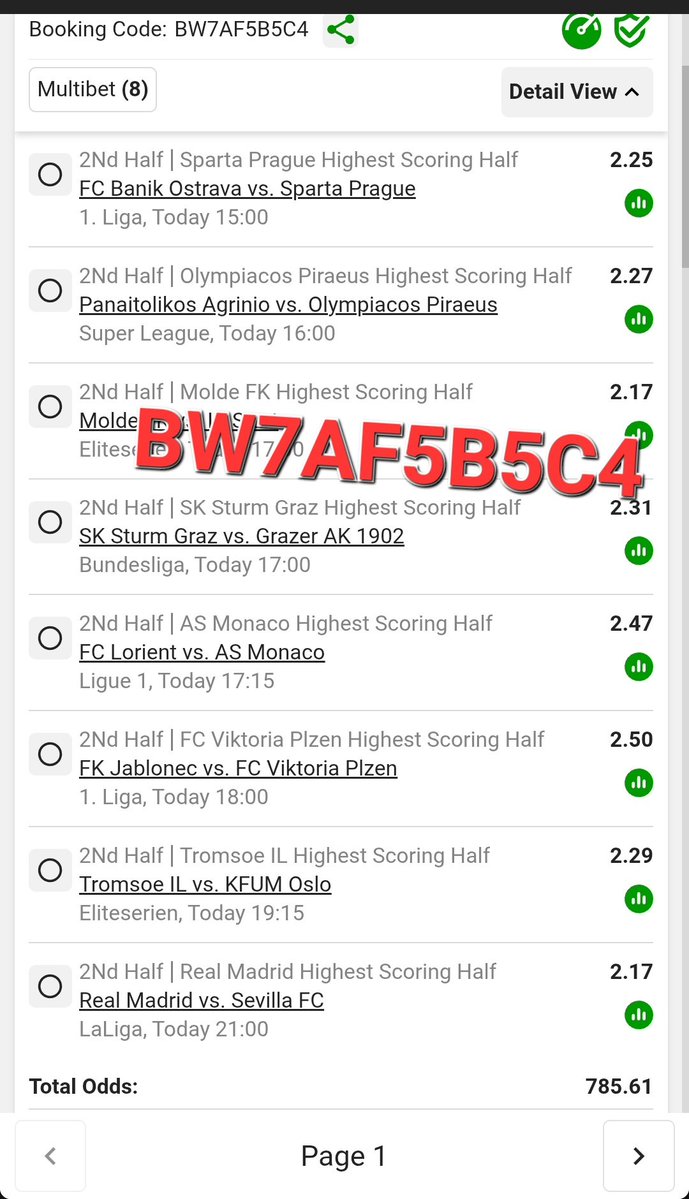 winningdream23's tweet photo. Big Market! TEAM Highest Scoring half 2nd half.
8 legs 700 odds
Betway Code BW7AF5B5C4
#WinningTeam https://t.co/s9IME7Rxtg