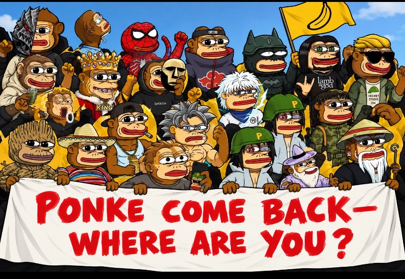 ponke7solana1's tweet photo. Manif Ponke Where are you ? 👀🙈🪖📢 

#Ponke #Meme #Web3 #Community https://t.co/tU4WMk0LHC