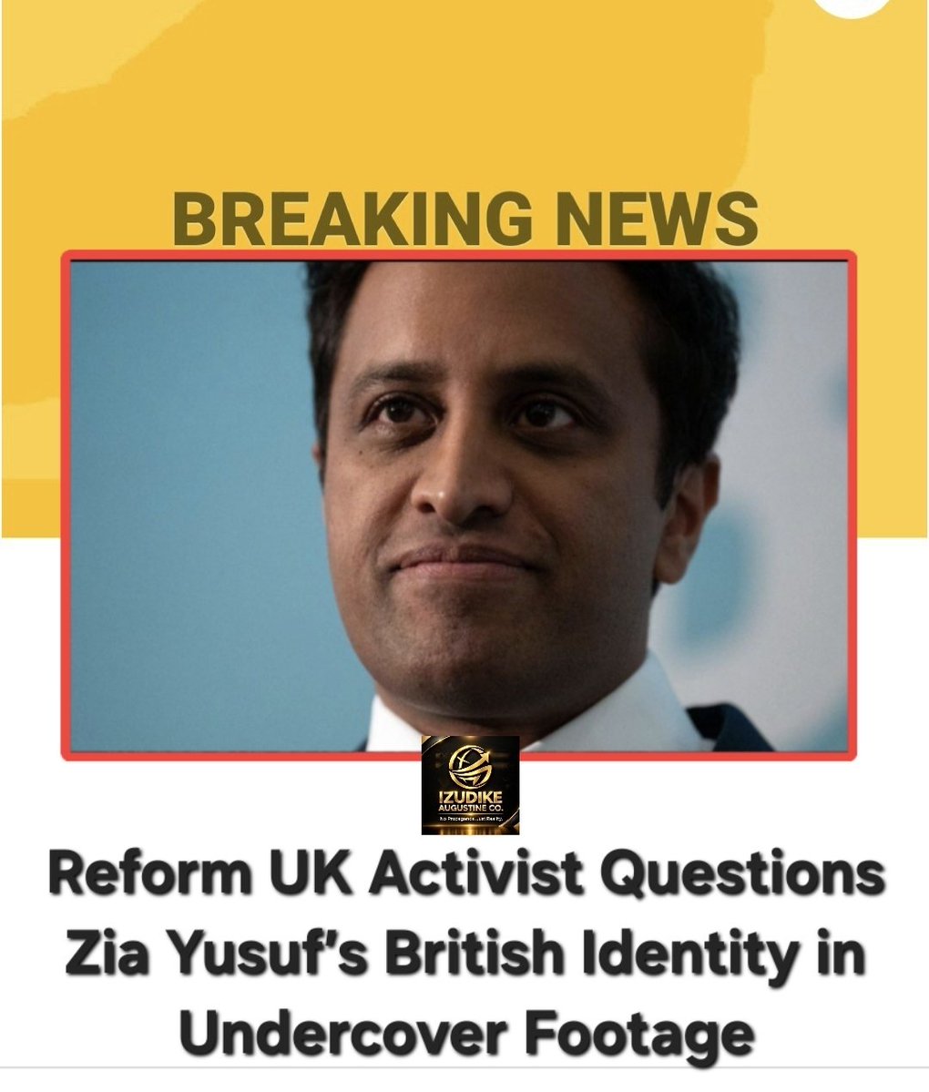 Izudike's tweet photo. Reform UK Activist Sparks Outrage! Undercover footage captures a party activist suggesting Zia Yusuf cannot be British because he is Muslim, saying the two are “like oil and water”. The remarks raise questions about identity and discrimination. #IzudikeAugustine #ReformUK #ZiaYu https://t.co/41zFstxKCH