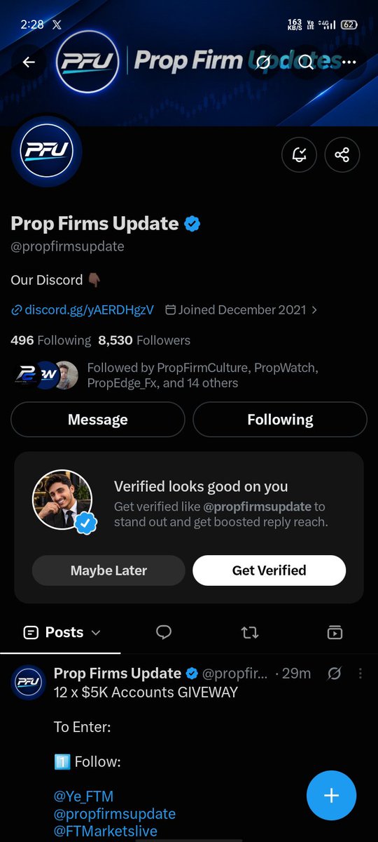 Muhammadjurahj's tweet photo. @propfirmsupdate @Ye_FTM @FTMarketslive @FTMAsiaHQ Already following and also a member of discord https://t.co/0D3MWqJFy8