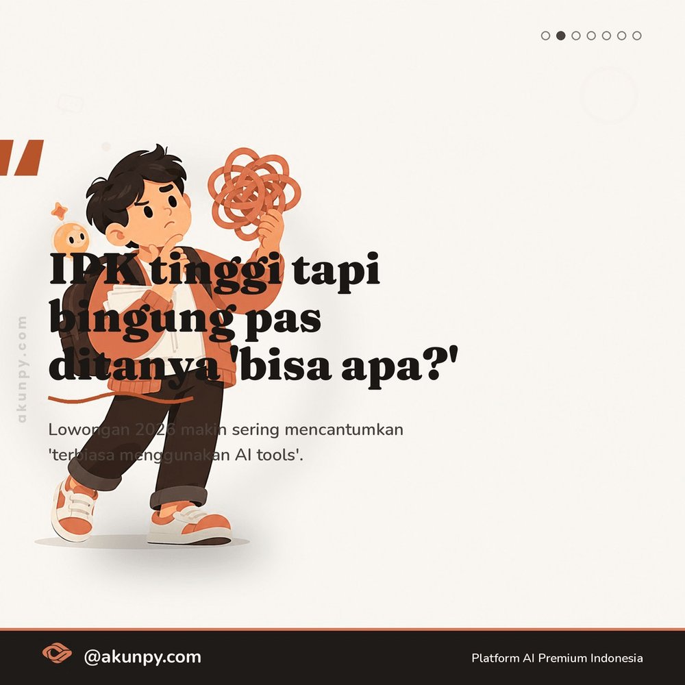 akunpy's tweet photo. Lulus tanpa skill AI itu rugi besar
Semester ganjil ini waktu paling pas buat nambah amunisi sebelum lulus. Skill pakai AI buat riset, nulis laporan, dan analisis data udah jadi nilai plus yang sering ditanya recruiter.

#ClaudeAI #ChatGPT https://t.co/52ftBWkTF3