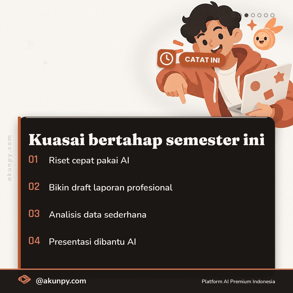 akunpy's tweet photo. Lulus tanpa skill AI itu rugi besar
Semester ganjil ini waktu paling pas buat nambah amunisi sebelum lulus. Skill pakai AI buat riset, nulis laporan, dan analisis data udah jadi nilai plus yang sering ditanya recruiter.

#ClaudeAI #ChatGPT https://t.co/52ftBWkTF3