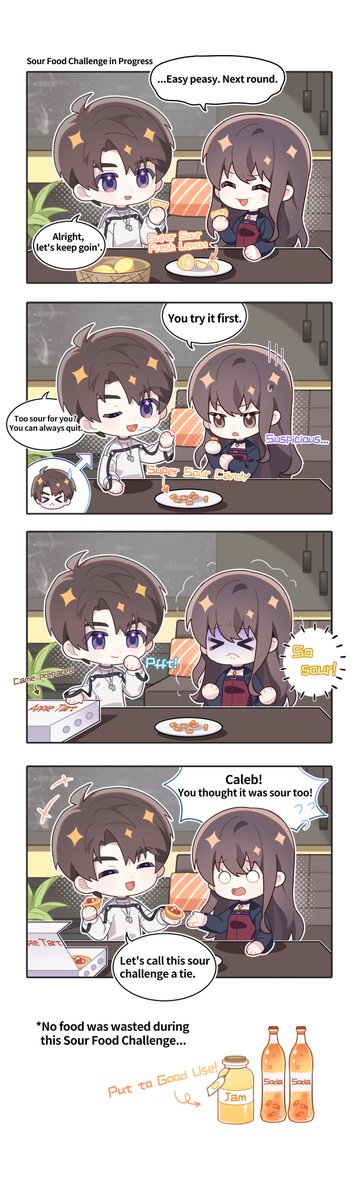 Love_Deepspace's tweet photo. Love and Deepspace | Linkon Chibi Report
■ Caleb [Sour Challenge]

A sour food challenge with Caleb! How is he keeping a straight face after eating something so sour?
Give it a try yourself (>.<)~ If it's too sour, have a few bites of sweet apple tart!
———
🪐Official Discord: https://t.co/4efzvk8F5f
🪐Download and Log in Now: https://t.co/e0GmMBnoLG
#LoveandDeepspace #LinkonChibiReport #Caleb