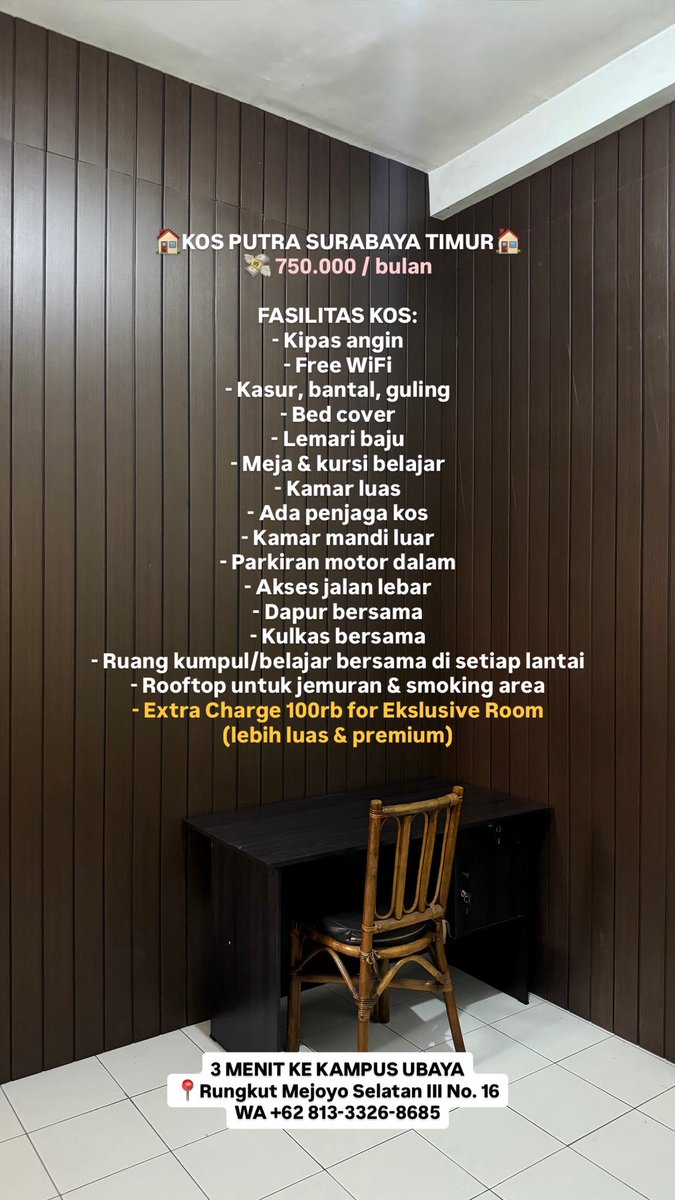 freafebri's tweet photo. @sbyfess aku ada kak di daerah rungkut mejoyo, mulai 750rb aja perbulan😊 bs langsung survey! https://t.co/vW3moRxteG