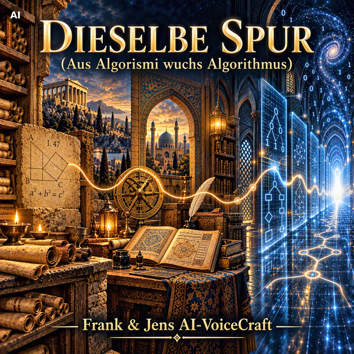 FrankJensAISong's tweet photo. Dieselbe Spur (Aus Algorismi wuchs #Algorithmus) – Frank &amp; Jens AI-Songs #Informatik
https://t.co/PzliEu2LlC
#Algorithmus #Algorismi #Algorismus #Euklid #EuklidischerAlgorithmus #Zahlentheorie #Arithmetik #Algebra #Berechenbarkeit #AlanTuring #Halteproblem #MathematischeLogik https://t.co/UDO4ait9hP
