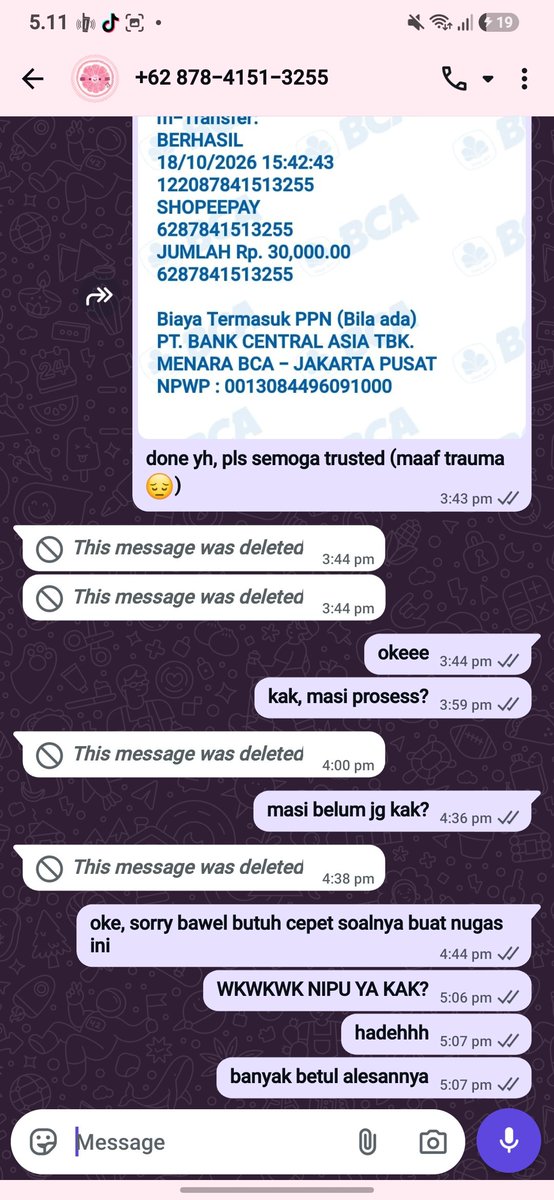naravitimee's tweet photo. tiati penipuuuu, ada orang miskin butuh duit cepet @wouxvs #zonauang #penipu https://t.co/uDc4JEeod5