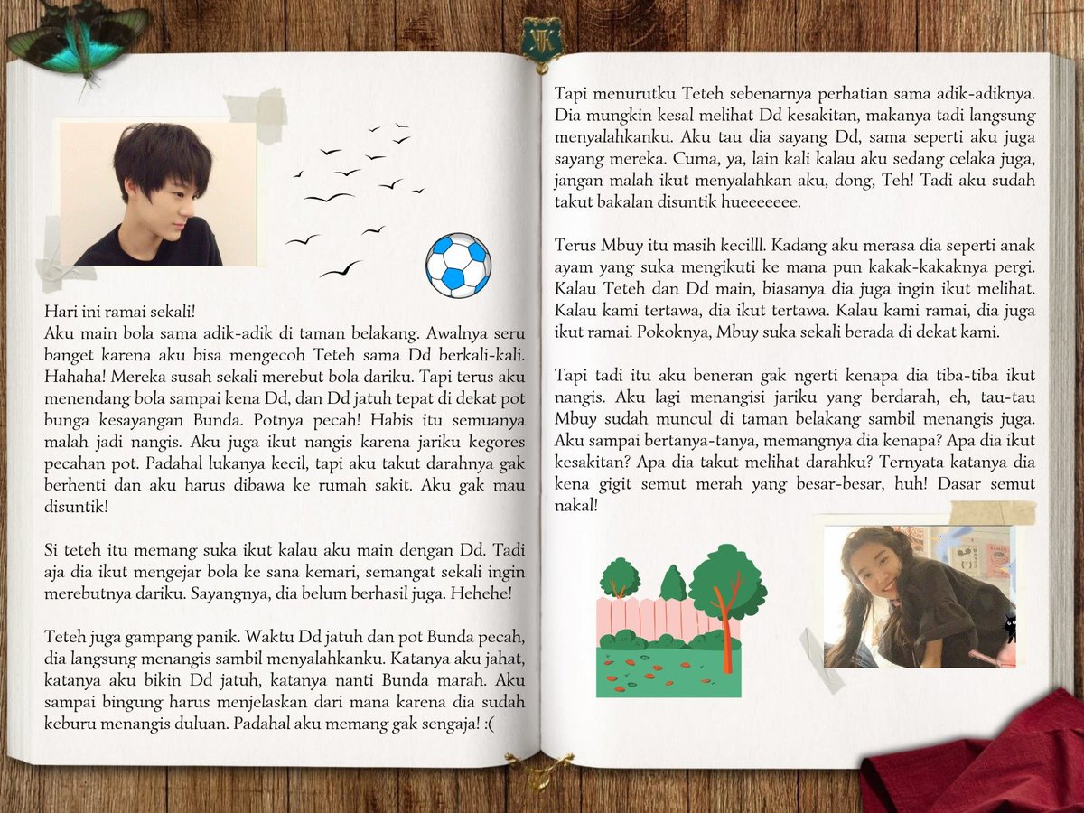snzippy's tweet photo. ㅤ

Alstair senang sekali menulis di buku sejak kecil. Dan kali ini, ia menulis tentang kejadian bermain di taman belakang, pot bunga Bunda pecah, sampai adik-adiknya!

ㅤ https://t.co/t4WK98smB0