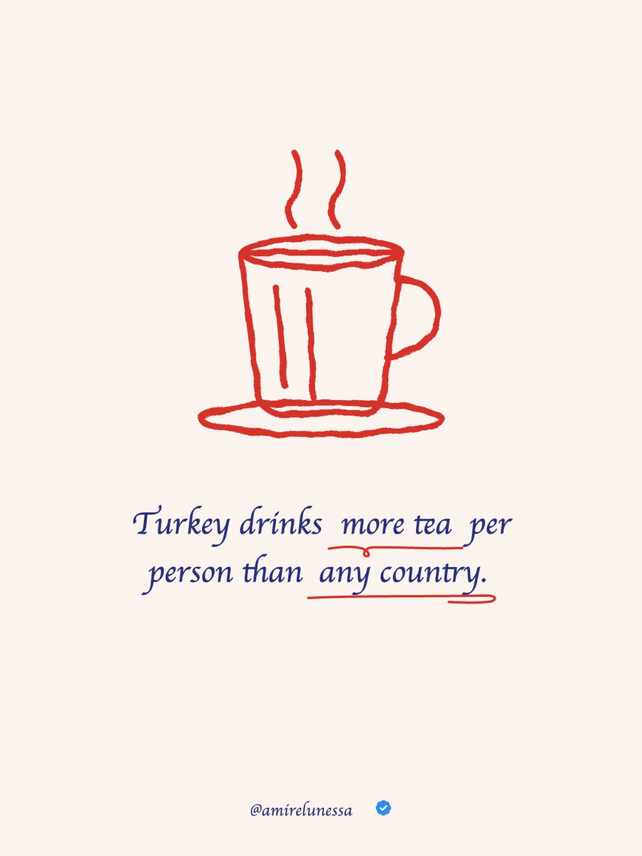 amirelunessa's tweet photo. Turkey drinks more tea per person than any other country in the world. https://t.co/prFnke5De2