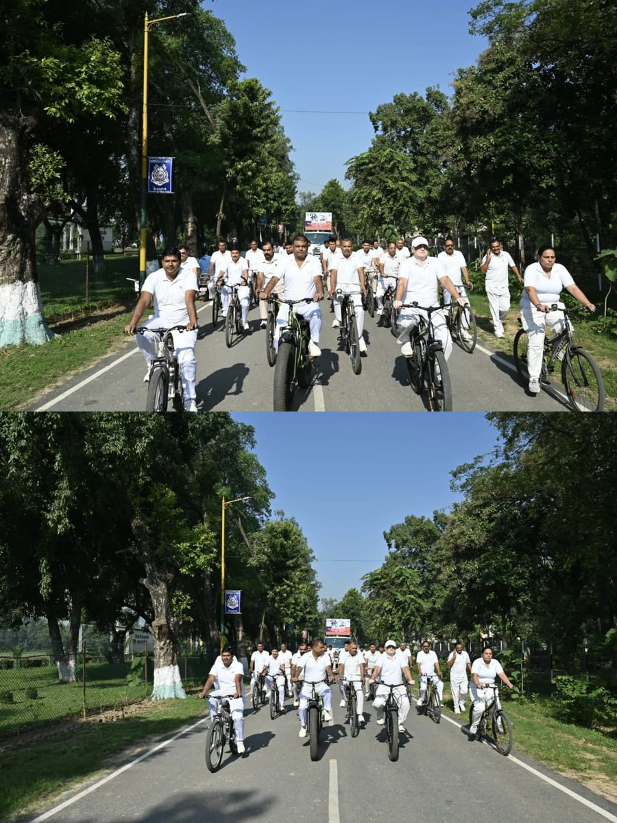 GCCRPFRAMPUR's tweet photo. GC CRPF, Rampur, conducted *"Fit India Freedom Run 7.0"* and *"Sundays on Cycle"* cycle rally on 18/10/26 under the theme *"Fitness Ki Dose, Aadha Ghanta Roz."* Officers and Jawans participated with great enthusiasm.

#FitIndiaFreedomRun7#FitIndia@crpfindia https://t.co/VCjYNGkEAC