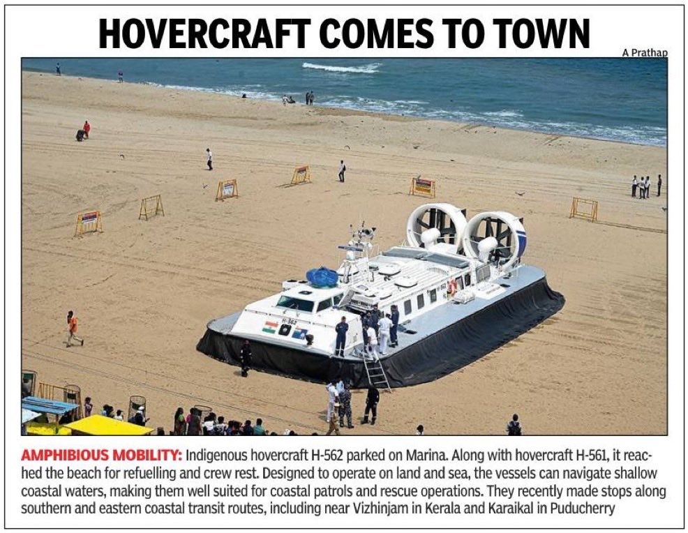UpdatesChennai's tweet photo. Hovercraft in Namma Chennai Marina Beach... 🌊🛥️ https://t.co/NmRLXydJFx