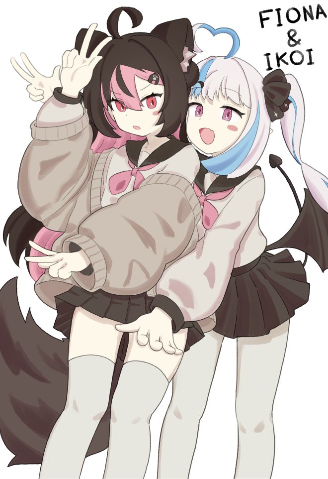 ag_saitou's tweet photo. Loah66さん(@loah_66)さん宅のいこいちゃんとフィオナちゃんを描きました(再投稿) https://t.co/B49GeK3sPE