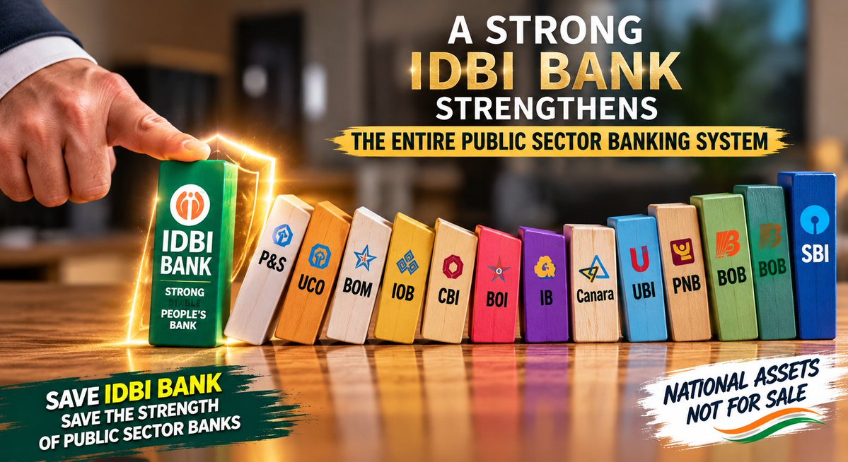 saveidbibank64's tweet photo. Post no.221#idbinotforsale
WE, THE EMPLOYEES OF IDBI BANK, OPPOSE PRIVATISATION!
IDBI Bank is not just a financial institution,it is our livelihood, our professional identity, and a legacy built through decades of dedicated service.@nsitharaman @nsitharamanoffc @FinMinIndia https://t.co/Ux7qVU0DJJ