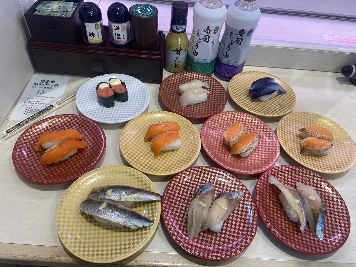 zombiscrum's tweet photo. 26.10.18幸楽苑の直後
平松本町🍣魚べえ🍣

幸楽苑で餃子２４個に
魚べえで寿司１０皿２０貫は

まるでＧ系ラーメン茹で前麺量
300〜400g以上完食気分
🙏🏻😂 https://t.co/kRs73ZJ0LT