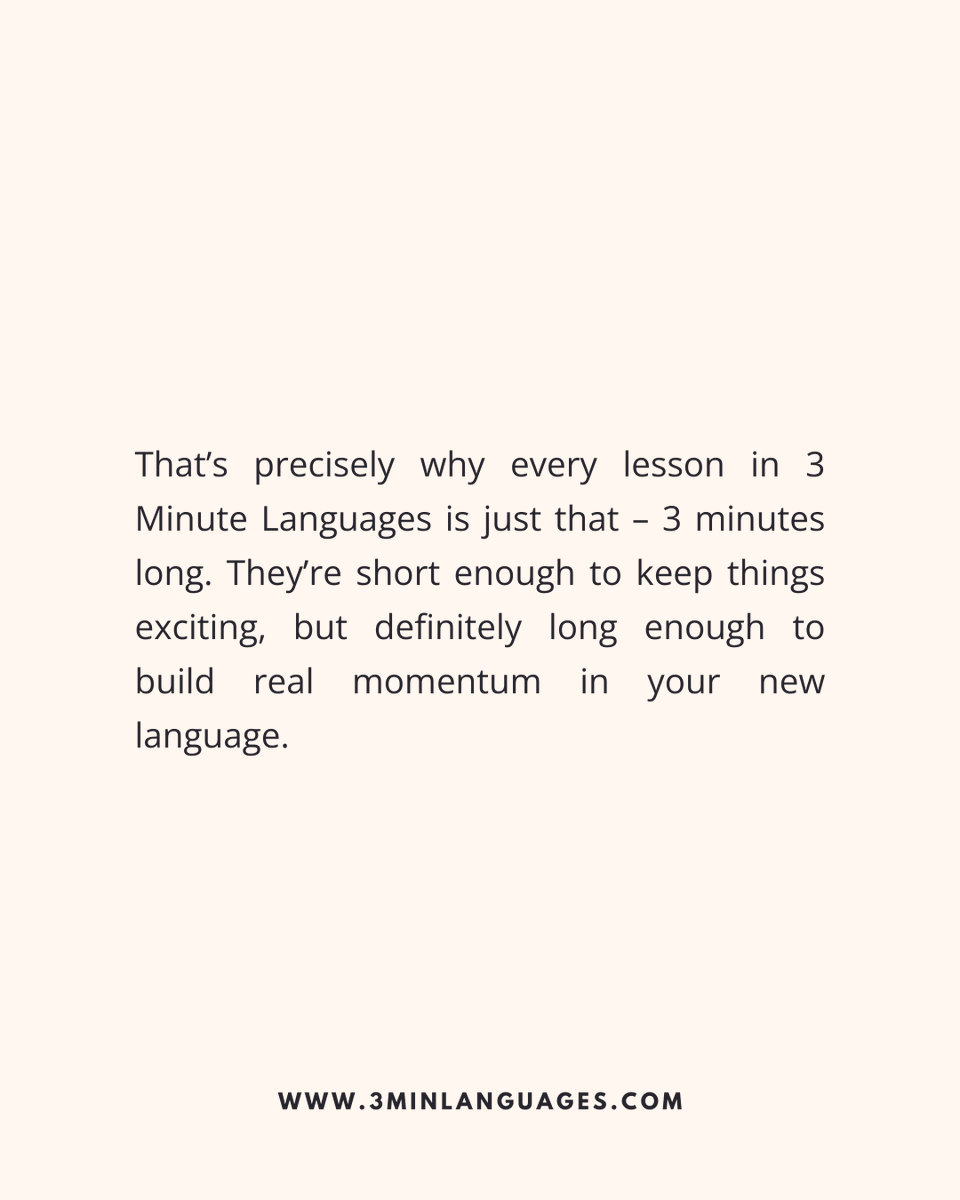 3MLanguages's tweet photo. Quit before you’re bored 😄
 Keep it fun, keep it short, come back wanting more.
 👉 Try 3-minute lessons: https://t.co/zJMA7G83iy

#3MinuteLanguages #StudyIn3 #LanguageLearning #MicroLearning #Consistency #LearnFrench #LearnSpanish #LearnGerman #LearnItalian #LearnPortuguese https://t.co/1MvLSHsNlG