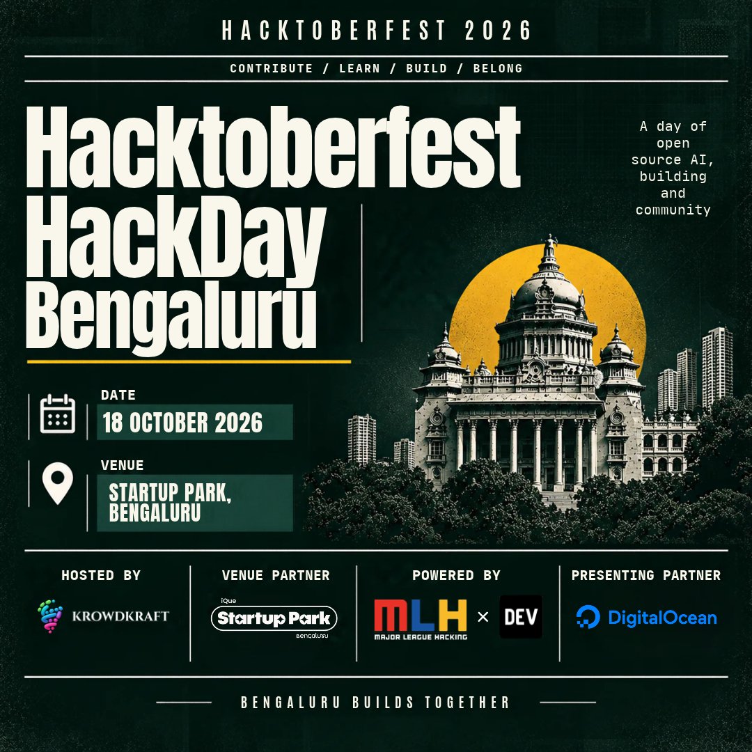 iamsasivarnan's tweet photo. Building CivicLens at @hacktoberfest Hack Day today organized by @KrowdKraft_ along with @AudioSignature 

📍 @thestartuppark 

Thanks to @MLHacks @ThePracticalDev @digitalocean @whereuelevate @SarvamAI @SarvamForDevs for making this happen.

 #BuildWithKrowdKraft https://t.co/WtziVQgRBm
