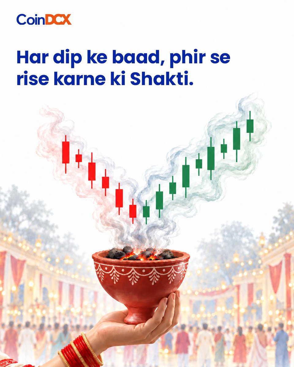 CoinDCX's tweet photo. Iss Pujo, market ke moves ke beech, hausla bana rahe✨

Shubho Durga Puja! ❤️

#DurgaPuja #ShubhoDurgaPuja #CoinDCX https://t.co/3zi2V1jLPW