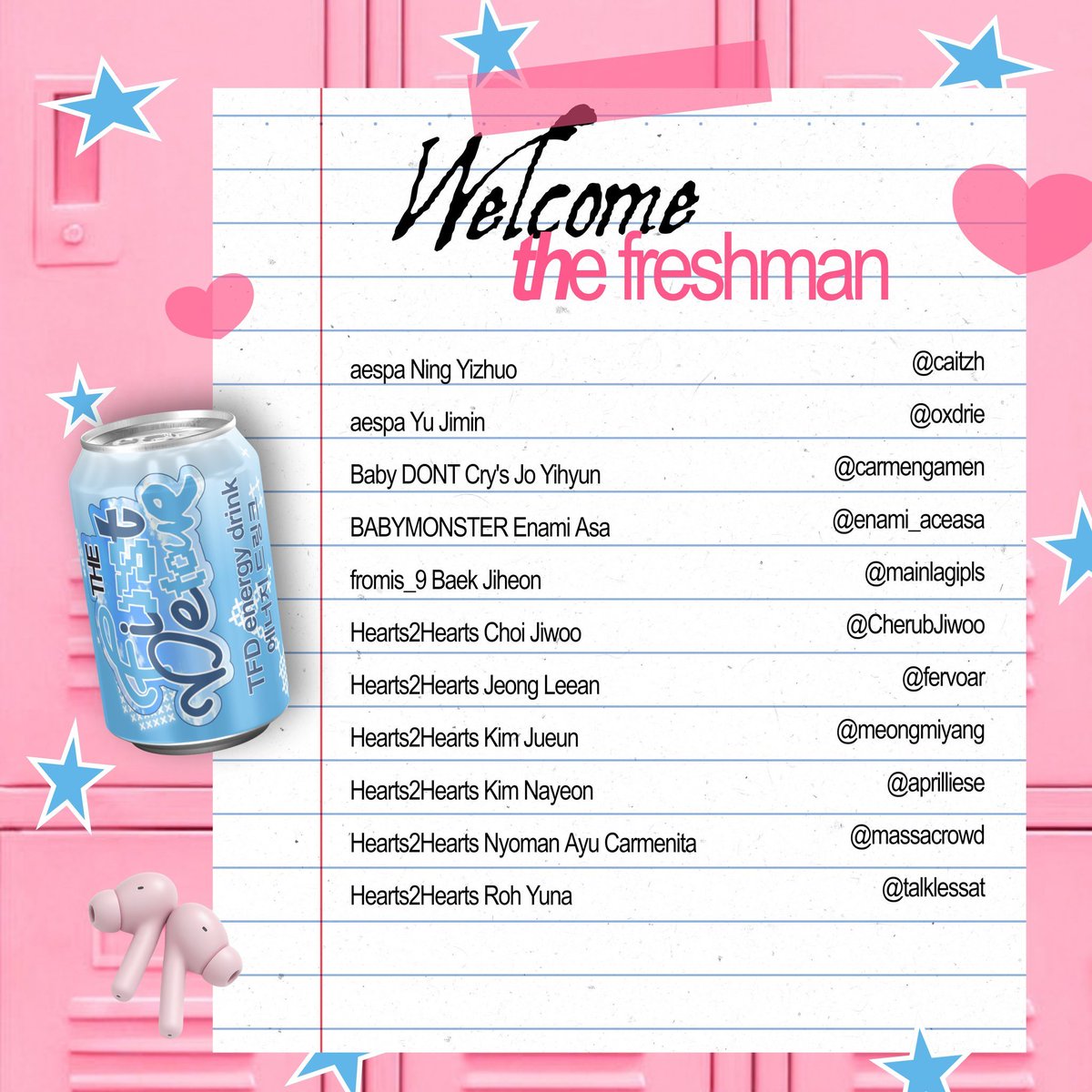 firstdetour's tweet photo. Calling out, The Freshmans! 📢 

Due to the unclaimed slot, we decided to giveaway ONE FEMALE SLOT. Please do retweet and reply this tweet with your desired face claim. We will wait until today at 3 PM (GMT+7). Good luck! 🥤🗯 https://t.co/NSrGFV2tkW