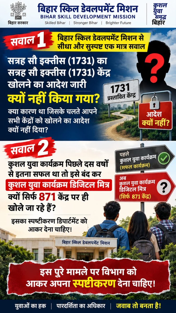 kyp_protest2's tweet photo. बिहार सरकार और संबंधित विभाग से विनम्र अपील है कि KYP संचालकों की समस्याओं पर गंभीरता से विचार करें, बैठक आयोजित करें और योजना के भविष्य पर स्पष्ट निर्णय लें।
KYP को फिर से शुरू करने की दिशा में ठोस पहल हो!
@ArunshankarP @BiharSDM
#RestartKYP #SaveKYPBihar https://t.co/53SDhFS0Vy