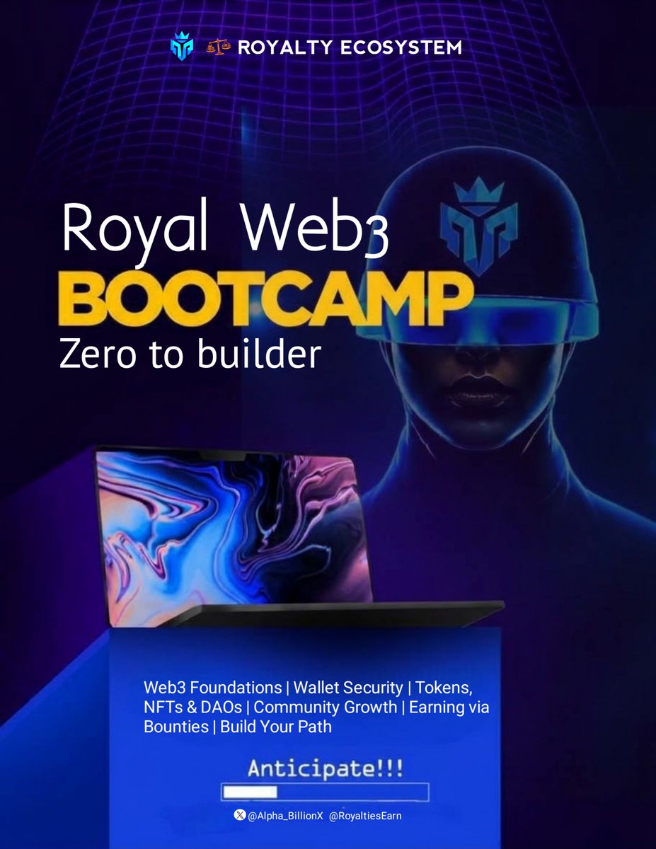 Alpha_BillionX's tweet photo. ROYAL WEB3 BOOTCAMP IS COMING 

ARE YOU NEW TO WEB3? THIS ONE IS FOR YOU 🔥🔥

10 DAYS ONLY 30 SEATS LEFT

NO GATEKEEPING DIRECT ACCESS TO ROYALTY ECOSYSTEM. 

📅 22 – 31 OCT
🕗 7PM WAT

📍 WHATSAPP VOICE CALLS → DISCORD

           🔹𝗪𝗛𝗔𝗧 𝗪𝗘 𝗗𝗘𝗔𝗟 𝗪𝗜𝗧𝗛

→ HOW WEB3 REALLY WORKS

→ HOW NOT TO GET RUGGED OR DRAINED

→ TOKENS, NFTs & DAOs, NO JARGON

→ HOW TO GROW A COMMUNITY

→ HOW TO EARN THROUGH BOUNTIES (WE RUN ONE, I'LL SHOW YOU INSIDE)

→ HOW TO PICK YOUR LANE AND BUILD

                 🔹𝗧𝗛𝗘 𝗧𝗥𝗨𝗧𝗛

🔹 NEWBIES AREN'T LOST BECAUSE WEB3 IS HARD

🔹 THEY'RE LOST BECAUSE NOBODY SHOWED THEM THE ROAD

🔸 SO THEY CHASE HYPE, GET SCAMMED, AND QUIT

               🔹𝗢𝗥𝗜𝗘𝗡𝗧𝗔𝗧𝗜𝗢𝗡

GET THE RIGHT ORIENTATION FIRST, THEN EARNING COMES AFTER. 👑

ONLY 30 SEATS LEFT APPLY BEFORE 22th
👇
https://t.co/ka7YcjL6Fa

COURTESY OF @RoyaltiesEarn @ROYALTYECOSYTEM

♻️ RT FOR A NEWBIE WHO NEEDS THIS