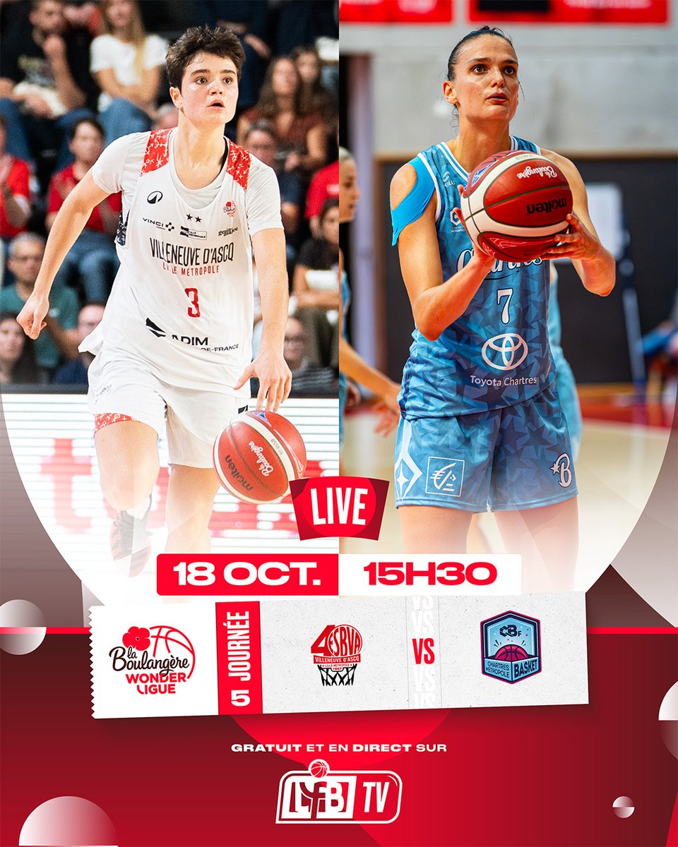 basketlfb's tweet photo. Votre week-end 🏀 continue ce dimanche ! 🔥

👀 Plusieurs rencontres au programme ce dimanche au sein de La Boulangère Wonderligue, avec notamment La Tronche Meylan 🆚 Landerneau à suivre en direct sur Sport en France.⁣⁣

📺 Les autres matchs sont à suivre en direct et gratuitement sur notre chaîne YouTube, LFB TV.
⁣⁣
#BasketLFB | #LaBoulangereWonderligue