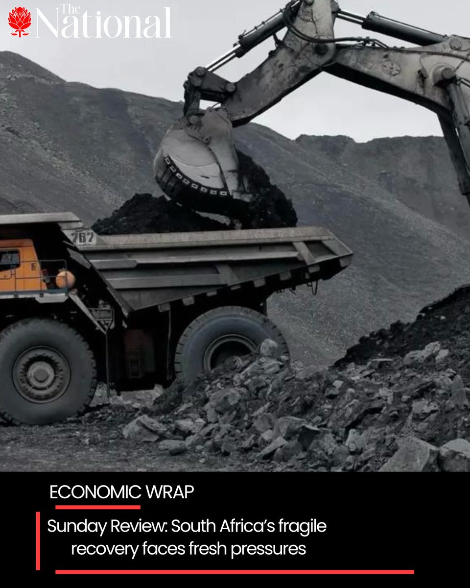 TheNationalZA's tweet photo. South Africa’s economic recovery remains fragile. This week’s economic wrap examines a 12.7% mining output decline, elevated fuel prices and tentative signs of third-quarter growth.
Read more: https://t.co/W9lI2y3OKU
#TheNationalSA #Economy https://t.co/0cSpUzR0HF
