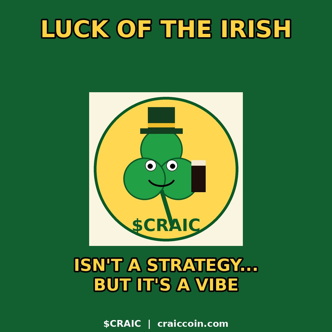 CraicCoinSol's tweet photo. Luck of the Irish isn't a strategy, but it's a vibe ππΊ
Craic Hub is the back room for Solana projects: free token listings, a community feed, ranks and clans.
List your token free π
https://t.co/tSjnl1LR4r
NFA #CraicCoin #Solana #memecoin #CraicHub
SlΓ‘inte, get $CRAIC π» https://t.co/p6cXjAwily