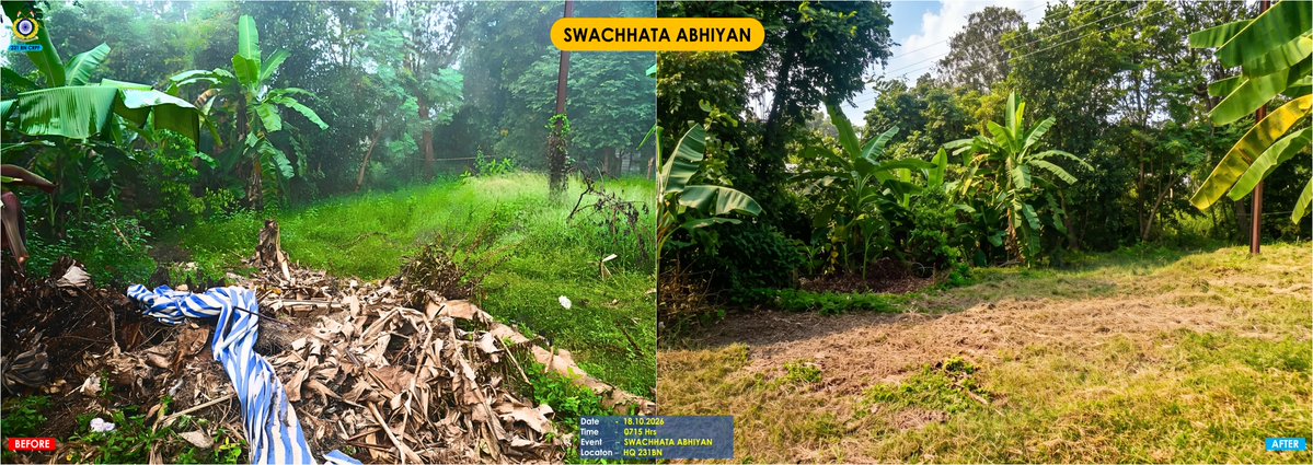 231bnCrpf's tweet photo. स्वच्छ परिवेश, सशक्त और सजग मन। 🌿🇮🇳

#SpecialCampaign6.0 को समर्पित, 231 वाहिनी के कार्मिकों ने परिसरों को हरा-भरा व स्वच्छ बनाए रखने हेतु व्यापक श्रमदान अभियान चलाया! 🧹✨

शारीरिक स्वास्थ्य हमारी मानसिक दृढ़ता और अटूट संकल्प का मुख्य आधार बना हुआ है। 🏃‍♂️🧠🛡️ https://t.co/lrcU3JvUZU
