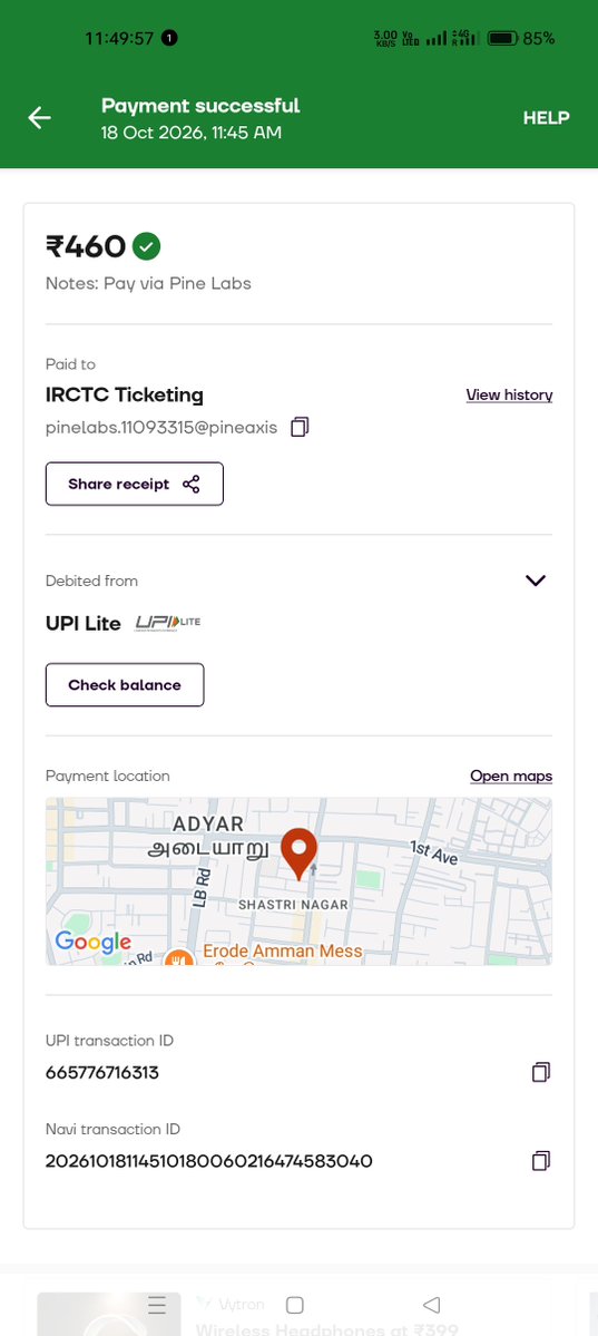 Selvamatiseelan's tweet photo. @UPI_NPCI @IRCTCofficial
My UPI payment of ₹460 was debited successfully, but the IRCTC e-Wallet was not credited, nor has the refund been initiated. 
UPI Ref/Txn ID: 665776716313
IRCTC Txn ID: 100006921112722
#UPI #NPCI #IRCTC #RefundIssue https://t.co/oHIsuZXkaX