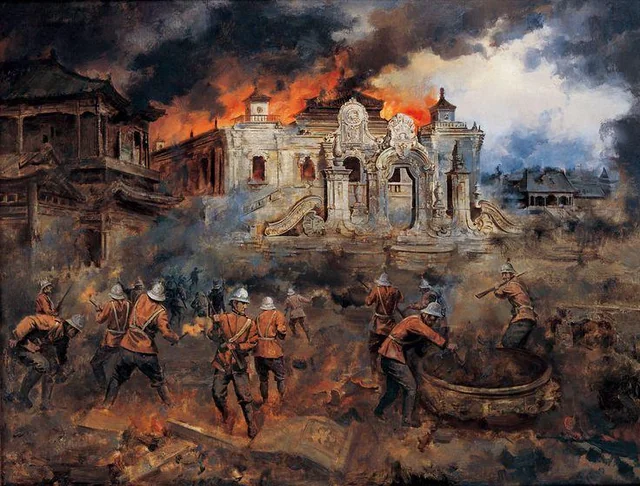 Ma_WuKong's tweet photo. 18 de octubre de 1860. Hoy se cumplen 166 años.

🇫🇷🇬🇧 Las fuerzas francesas y británicas queman y saquean el Palacio de Verano de Beijing, en China 🇨🇳

La naturaleza salvaje de las fuerzas europeas no necesitó inmigrantes para destrozar una de las grandes maravillas del mundo. https://t.co/0DxISXVhIM