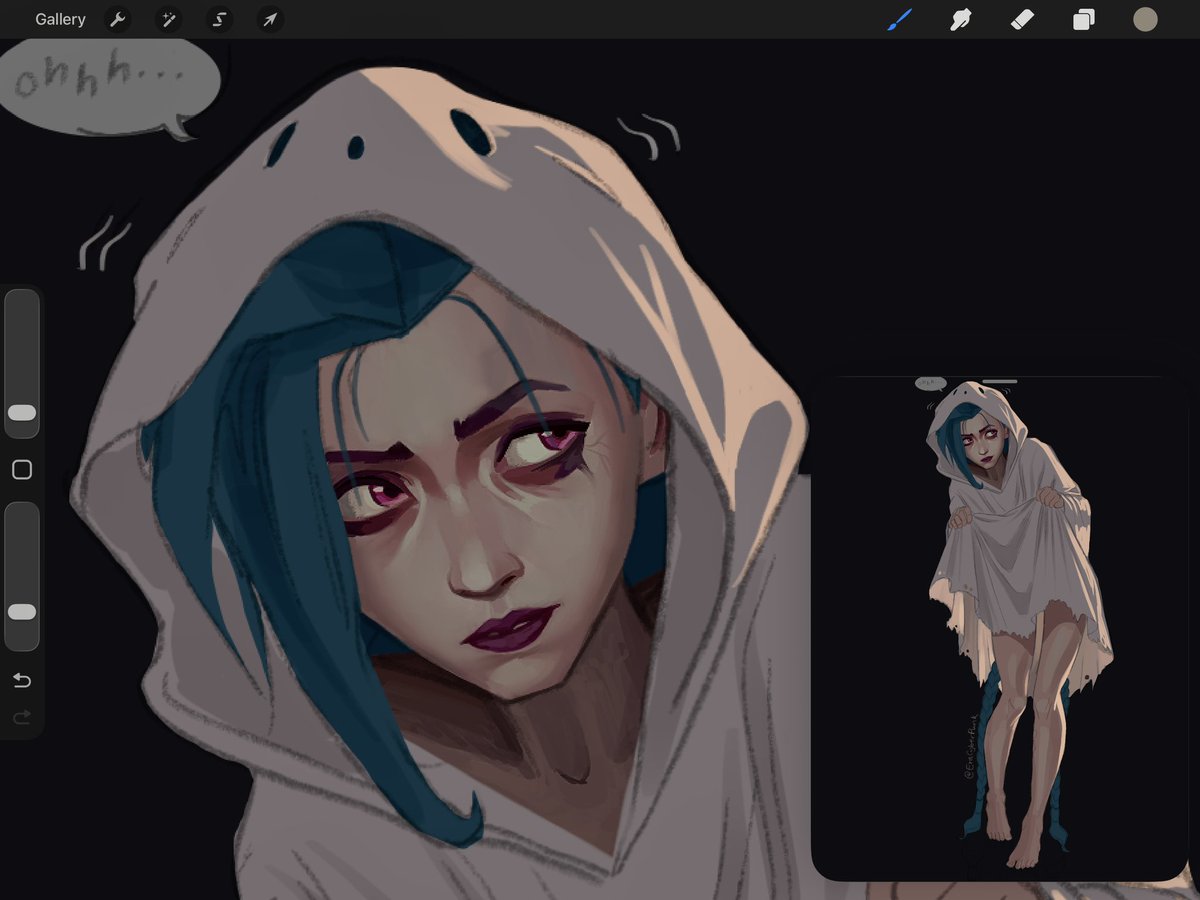 EraCyberPunk's tweet photo. Spooky Jinx WIP 💙

#Jinx #Arcane #Fanart https://t.co/iwkEvVz28p