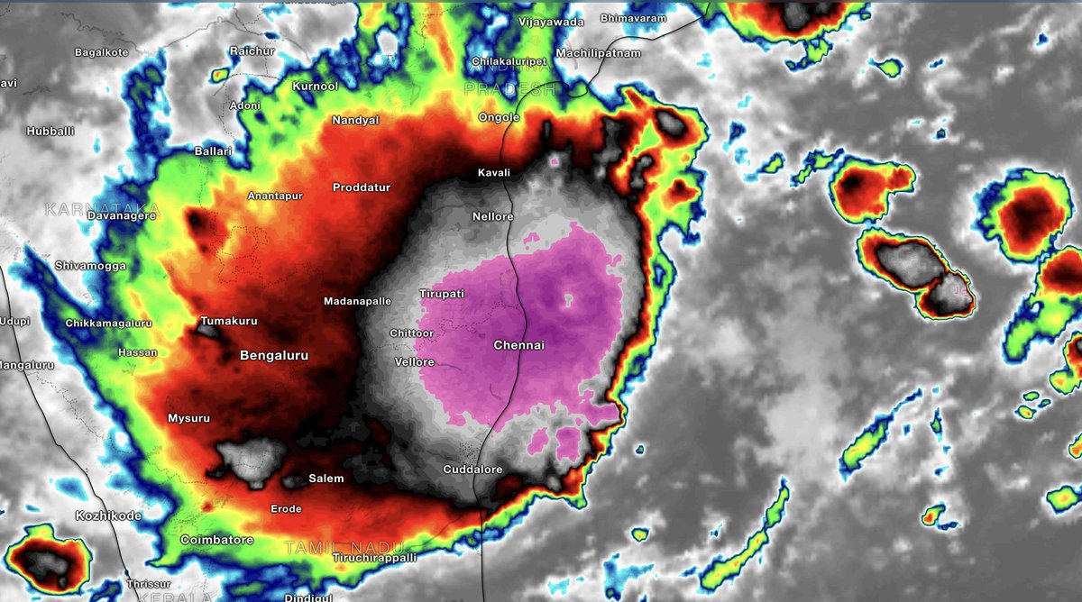 jhrishi2's tweet photo. Reviewed the sounding values logged at Meenambakkam Airport in Chennai yesterday at 12Z.

CAPE: 3043 J/kg indicates very high instability, promoting strong updrafts and persistent thunderstorms. 

CIN: -8 J/kg suggests storms may develop readily with minimal inhibition.

PWAT: 68.1 mm suggests the atmosphere held substantial moisture.  

Combined with indicators such as the Lifted Index, K index, and SWEAT index, conditions were favourable for such a robust environment. All these real-time, localised atmospheric readings, together with mid-level cyclonic circulation over north Tamil Nadu and upper-level trough influence, produced such an imaginable downpour!!  

In short: the atmosphere was primed for heavy thunderstorms. High instability, extremely high moisture, and larger-scale weather systems across the north TN belt combined.

#Monsoon2026 #NEM2026 #Chennairains #Tamilnadu  #Thunderstorms