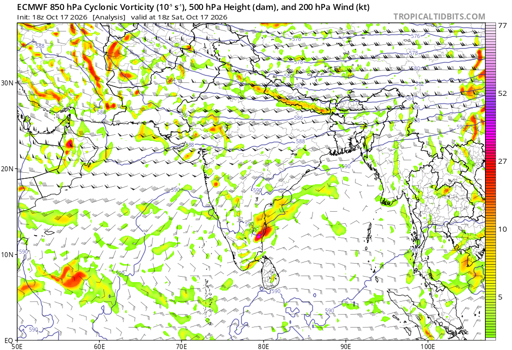 jhrishi2's tweet photo. Reviewed the sounding values logged at Meenambakkam Airport in Chennai yesterday at 12Z.

CAPE: 3043 J/kg indicates very high instability, promoting strong updrafts and persistent thunderstorms. 

CIN: -8 J/kg suggests storms may develop readily with minimal inhibition.

PWAT: 68.1 mm suggests the atmosphere held substantial moisture.  

Combined with indicators such as the Lifted Index, K index, and SWEAT index, conditions were favourable for such a robust environment. All these real-time, localised atmospheric readings, together with mid-level cyclonic circulation over north Tamil Nadu and upper-level trough influence, produced such an imaginable downpour!!  

In short: the atmosphere was primed for heavy thunderstorms. High instability, extremely high moisture, and larger-scale weather systems across the north TN belt combined.

#Monsoon2026 #NEM2026 #Chennairains #Tamilnadu  #Thunderstorms