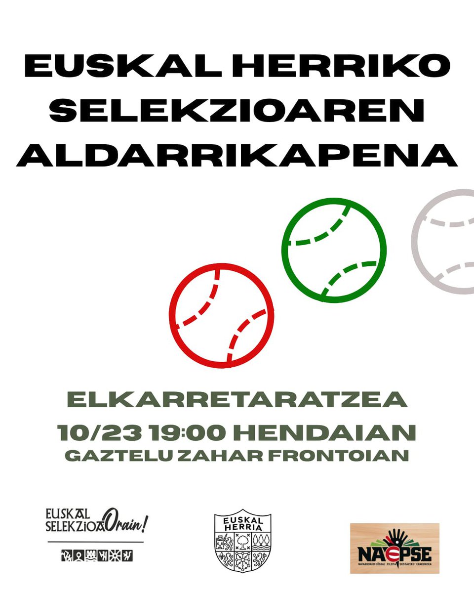 guerebai's tweet photo. EUSKAL SELEKZIOA
🔴⚾🟢

Urratsez urrats
Bidea eginez

KIROLA ✳️ LURRALDETASUNA ✳️ ESKUBIDEAK

https://t.co/Y0bMjCeM8c ✳️ https://t.co/tqmooTYOB4