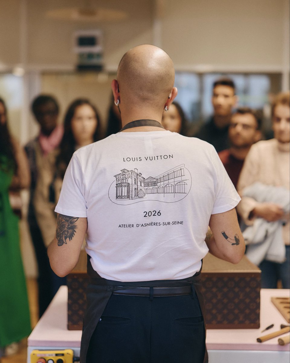LVMH's tweet photo. The final day of Les Journées Particulières is underway! This morning, @LouisVuitton opened the doors of its historic Asnières workshop early, welcoming visitors to discover the Maison’s trunk-making heritage and family home.

#LVMH #LesJournéesParticulières https://t.co/5XAgvaAwsh