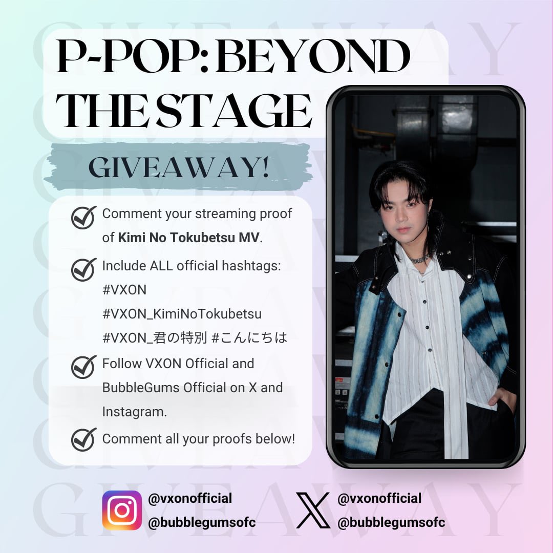 BubblegumsOfc's tweet photo. 🎟️ TICKET GIVEAWAY ALERT! 🎟️

We’re giving away ONE (1) TICKET (7pm timeslot) to one lucky VIXIES! 🫶🏻✨

Please see the pubmat below for the full mechanics.

Winner will be announced tomorrow, Oct. 19 @ 7pm!

#VXON #VXON_KimiNoTokubetsu #VXON_君の特別 #こんにちは https://t.co/CHa9kPknGm
