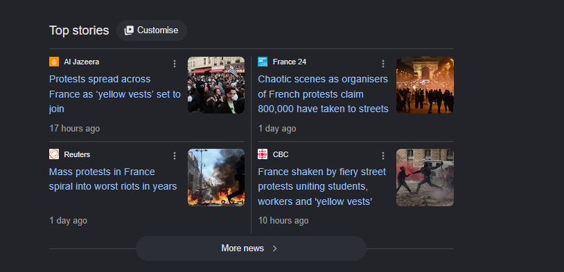 Ikarbro's tweet photo. HOLY SHIT THE YELLOW VEST MOVEMENT IS ABSOLUTELY GOING CRAZY RIGHT NOW IN FRANCE

That How all the Protests are Happening From Yellow vest Movement 

https://t.co/Pceg1M5kcg https://t.co/C3Qn4aMRUo