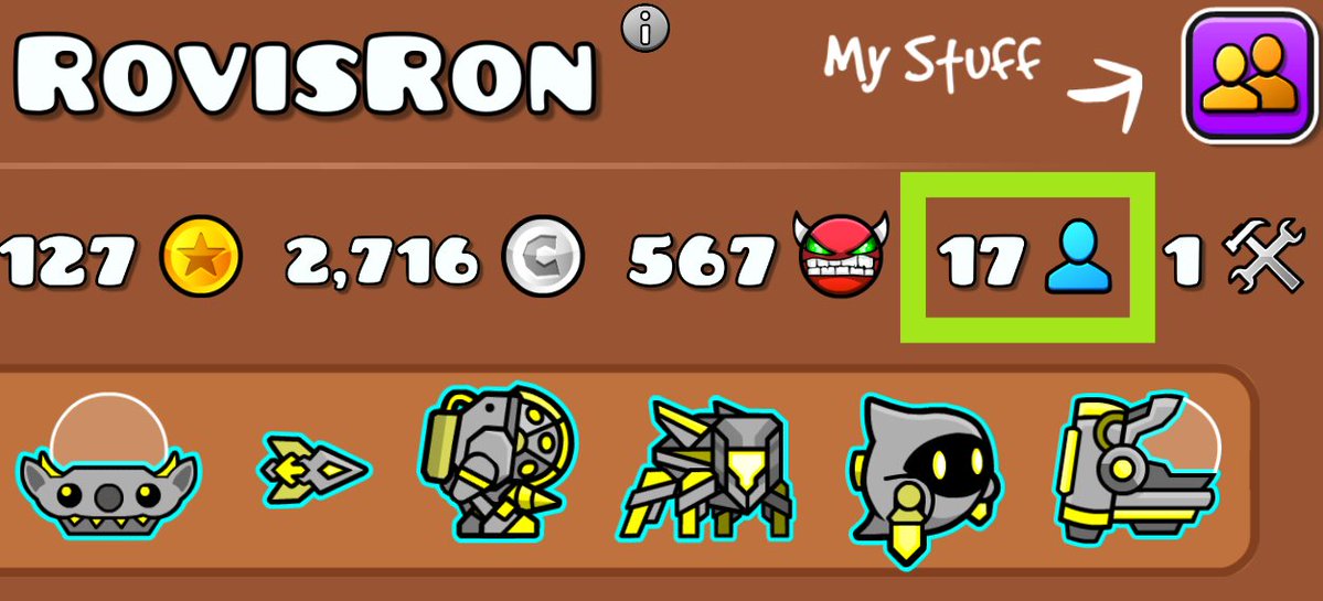 RovisRon's tweet photo. ¡Le propuse a @RobTopGames añadir un contador de seguidores a Geometry Dash… y finalmente lo ha hecho realidad! 🎉

Muy feliz de haber podido aportar mi granito de arena a un juego que significa tanto para mí 💛 https://t.co/jIMz3MqEyp