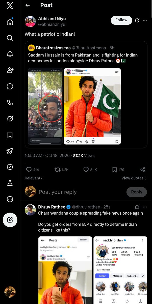 dhruv91094's tweet photo. Abhi and Niyu, the so-called “highly intellectual” couple, got called out by Dhruv Rathee for allegedly spreading misleading information about Indians—again. https://t.co/YtzgcPZbrf