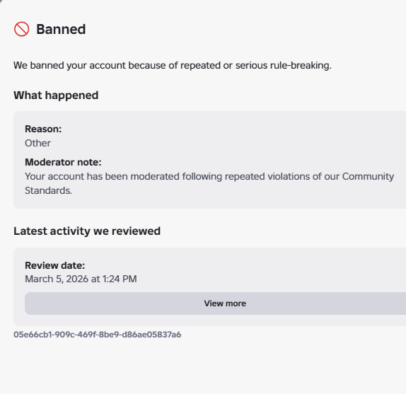 IRONCONQUESTOR's tweet photo. @RobloxES future self a favor? can my future self get unbanned first 😭🙏 security ain't helping if i'm locked out of the account https://t.co/E5yhunTY4I