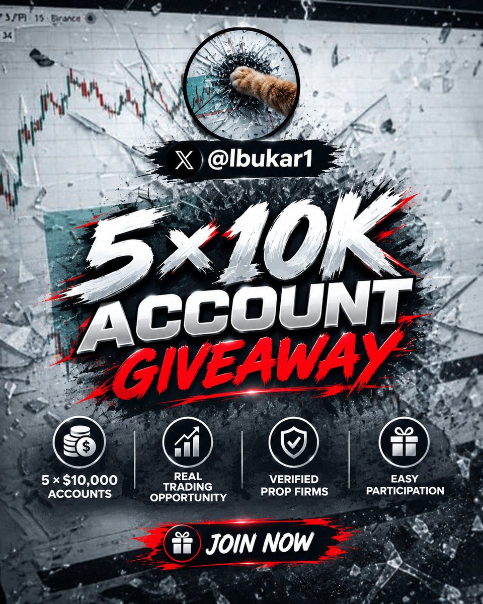 lbukar1's tweet photo. Giveaway 
$10K 2-Step ×5
Follow:
@tradeify247
@Tradeify
@D93Trade
@lbukar1

Also follow;
@Abuhaidar_001
@Aeroonfx
@GWANi_MALIYAFX
@Dr_musacsk

Get Register your Screenshot below 
https://t.co/0LT1GKgQwe https://t.co/loxSrxCWwl