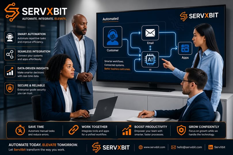 servxbit's tweet photo. Stop letting busywork stall your growth. ServXbit builds AI-powered workflows to automate repetitive tasks so your team can focus on big results.

Get a FREE consultation: https://t.co/jeEfpkRjDn

#BusinessAutomation #AIWorkflow #DigitalTransformation #SmartSystems #ServXbit https://t.co/rU0da2cB3O