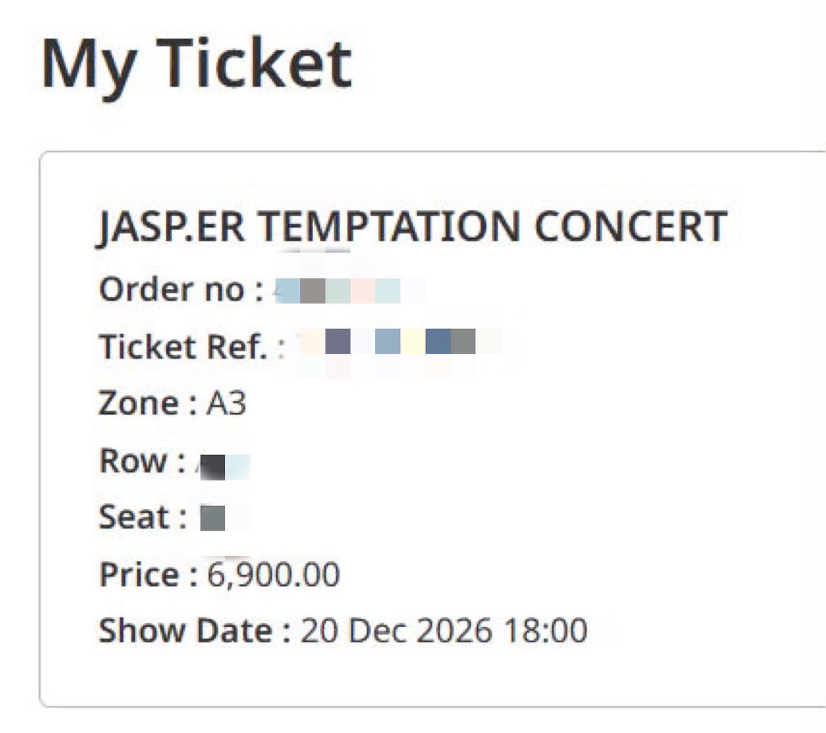 Moo_Han0u's tweet photo. wts selling✅

20/12
6900 A3 Row AB
6900 B2 Row BC

not original price
High price
F2F Ok!

DM if interested!

#JASPERCONCERT https://t.co/LOs09dLLoS