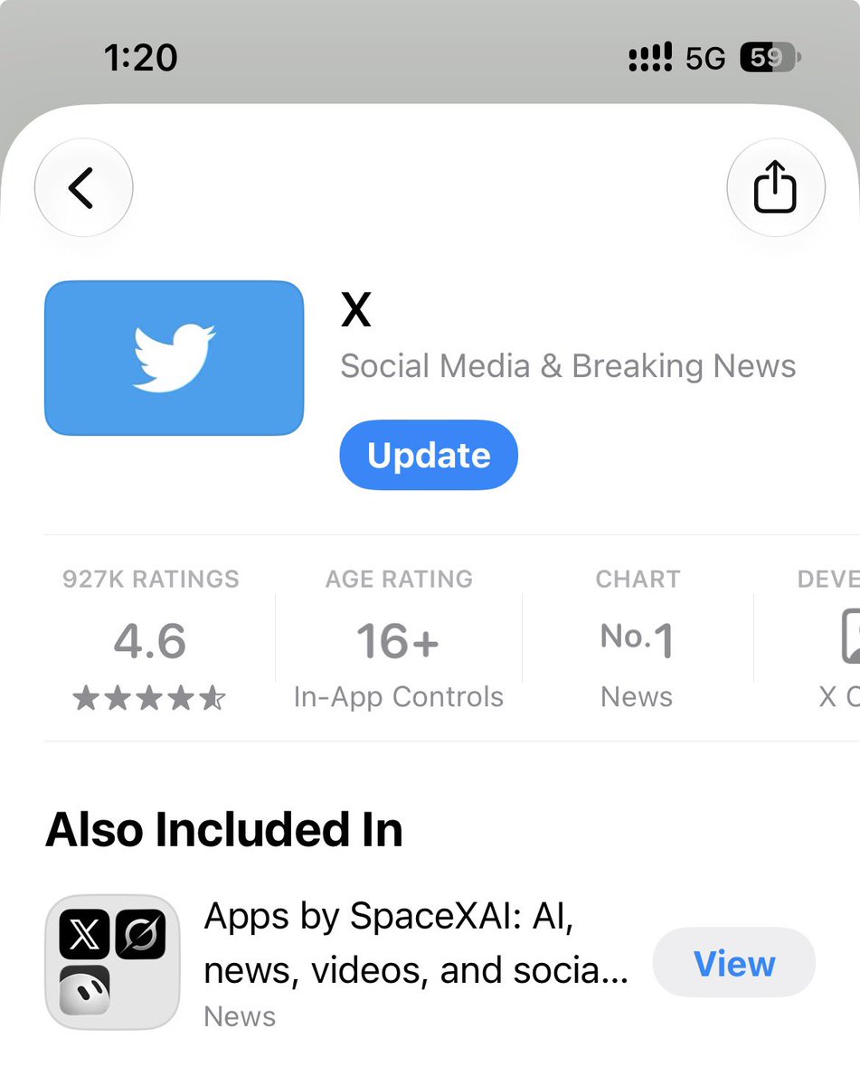 ANIMETVfb's tweet photo. Bro, I was just downloading the Grok app from the Apple App Store, and I saw the Twitter logo there.@elonmusk tried so hard to completely rebrand Twitter, but the old Twitter logo is still showing up? WTF is this? 💀😭 https://t.co/nP6Obm8Vzt