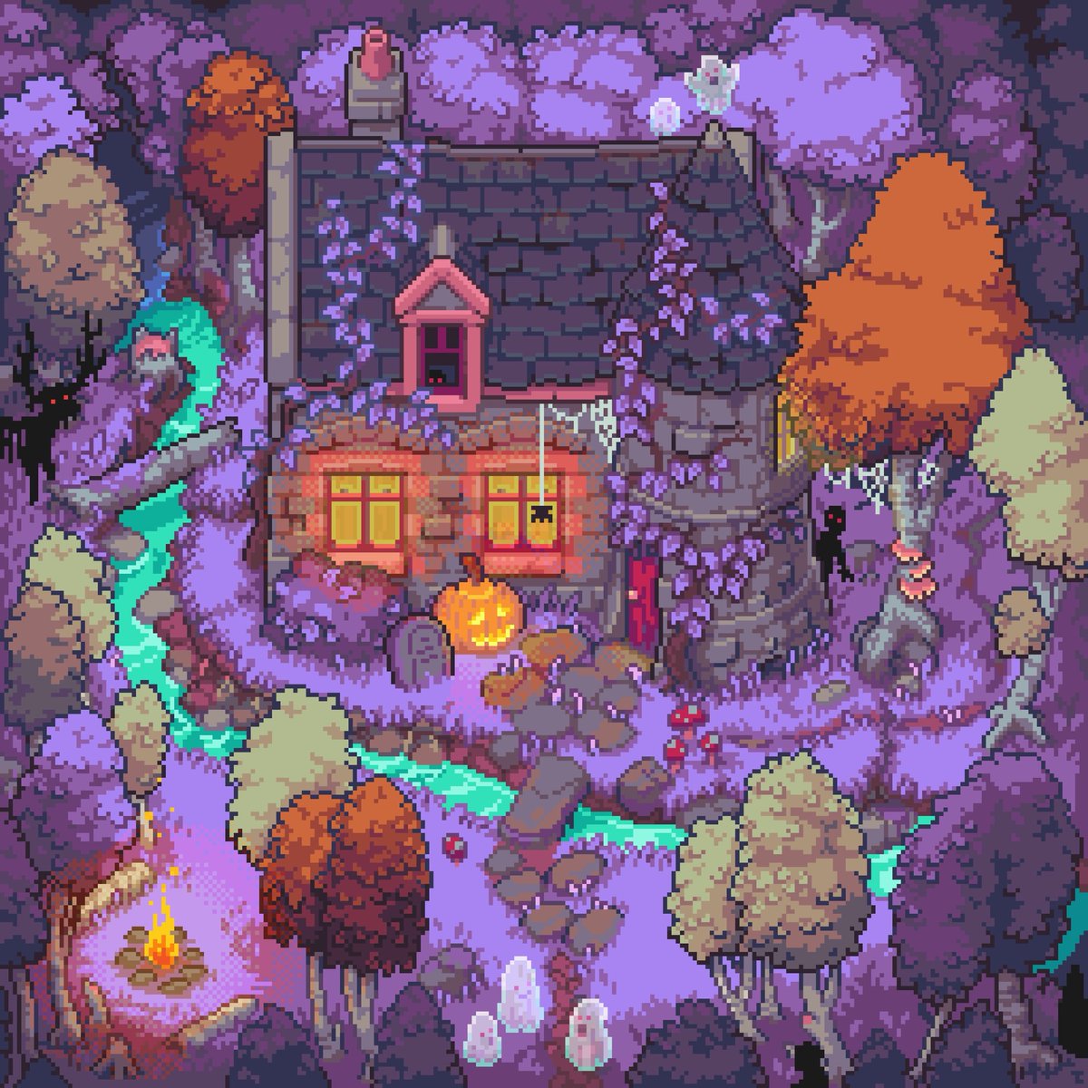 TransientCode's tweet photo. 🏡🎃🍁
#pixelart https://t.co/DSvBDtkoSo