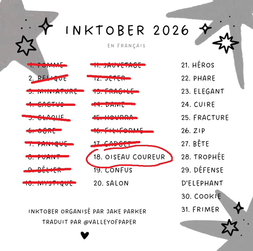 Aurorewolf37's tweet photo. Jour 18 du #inktober2026 : Flightless / Oiseau coureur /qui ne vole pas

@inktober #inktober2026flightless #inktober2026day18 #inktober2026jour18 #flightless #oiseaucoureur #casoar #drawingchallenge #drawingchallenge2026 https://t.co/WQKhaUHStV